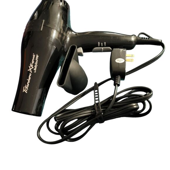BABYLISS PRO TITANIUM XTREME 2000 WATT BLACK PROFESSIONAL TURBO HAIR DRYER - Picture 3 of 7